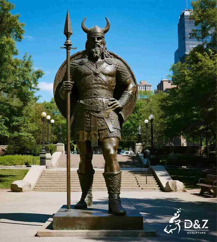 Large Bronze Viking Statue 5