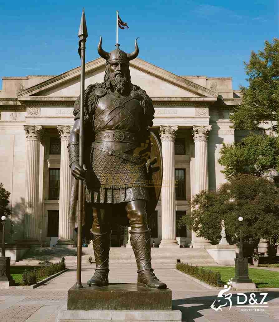 Large Bronze Viking Statue 6