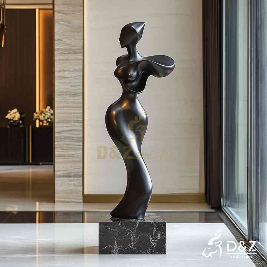 Black Bronze Abstract Woman Sculpture 3