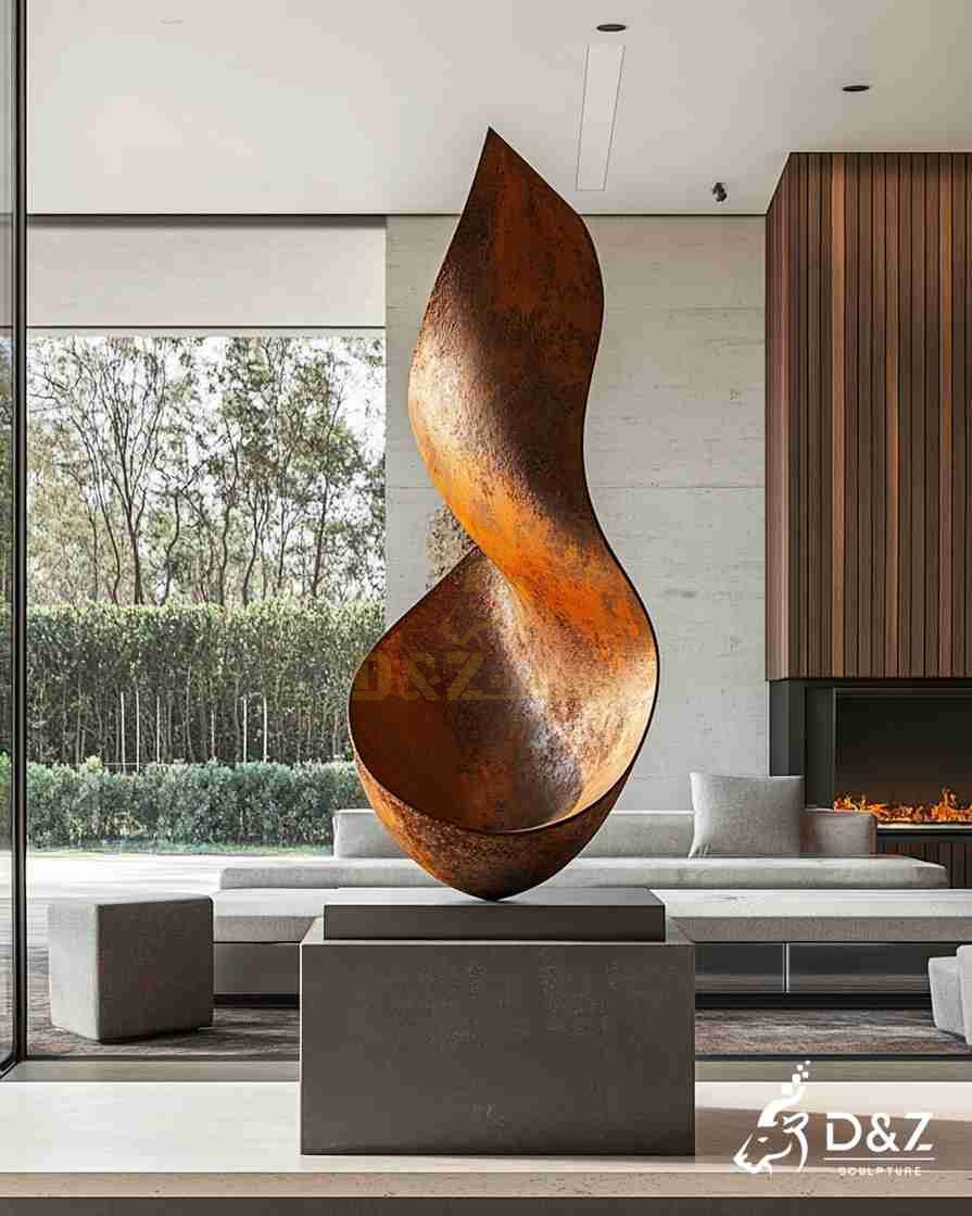 Large Abstract Corten Steel Modern Floor Sculpture 6