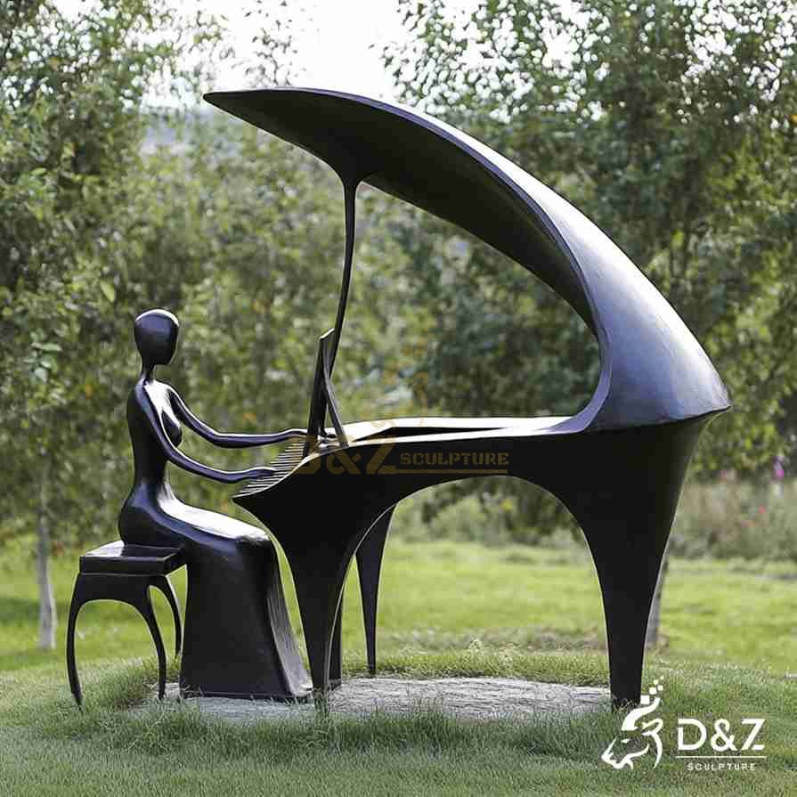 Bronze Abstract Musical Piano Sculpture 6
