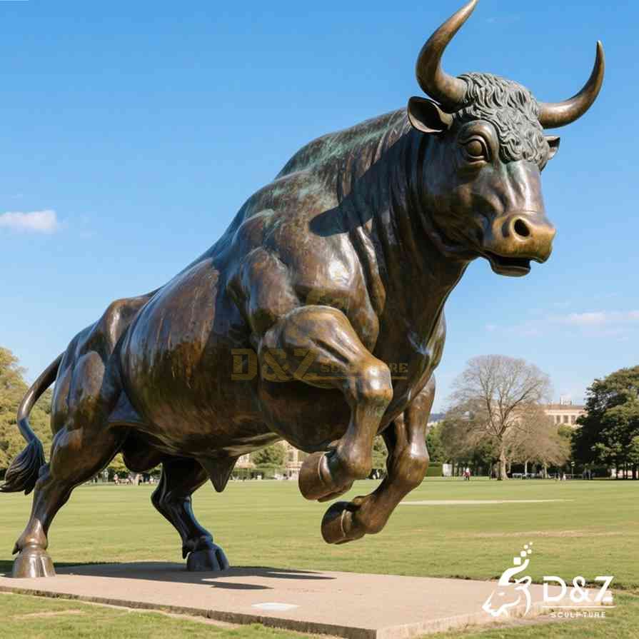 Large Outdoor Bronze Fighting Bull Statue 1