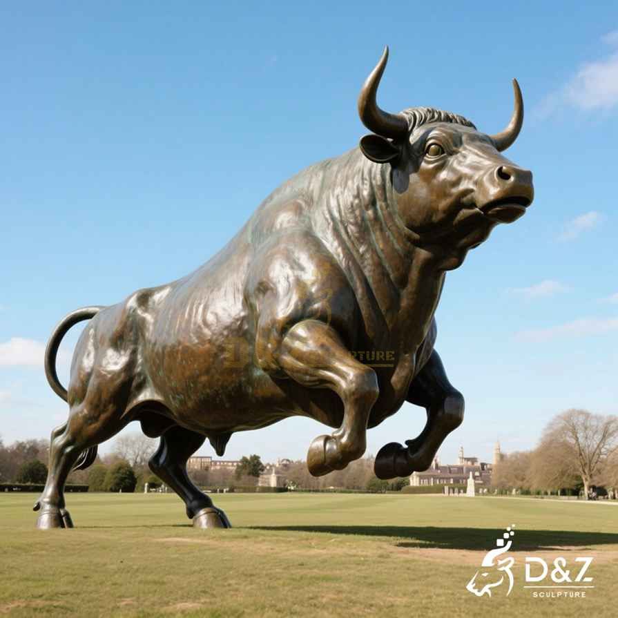 Large Outdoor Bronze Fighting Bull Statue 2