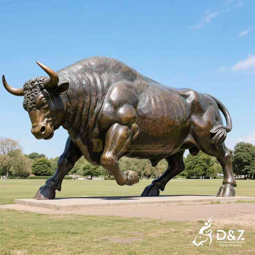 Large Outdoor Bronze Fighting Bull Statue 4