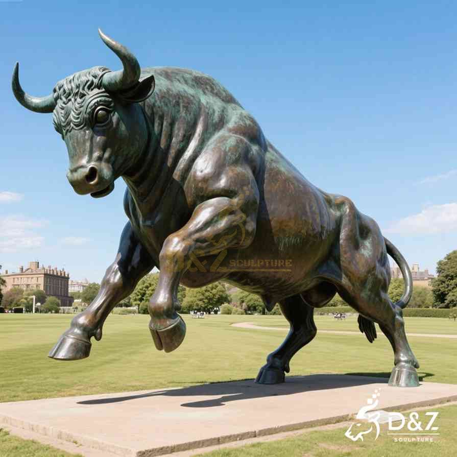 Large Outdoor Bronze Fighting Bull Statue 5