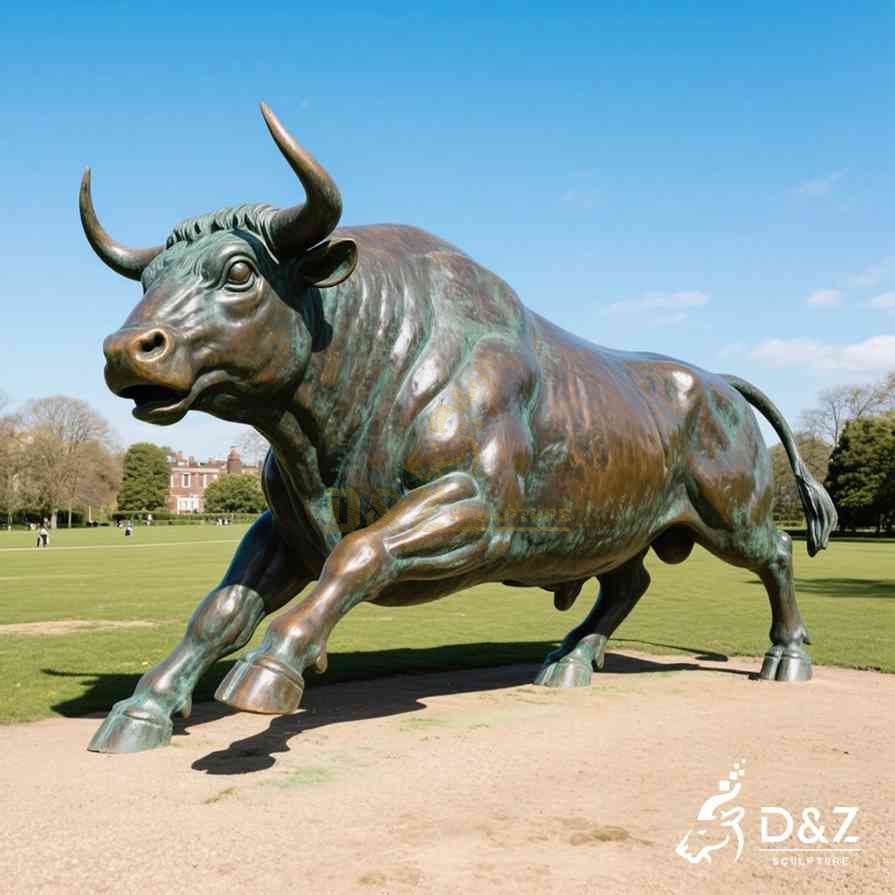 Large Outdoor Bronze Fighting Bull Statue 6