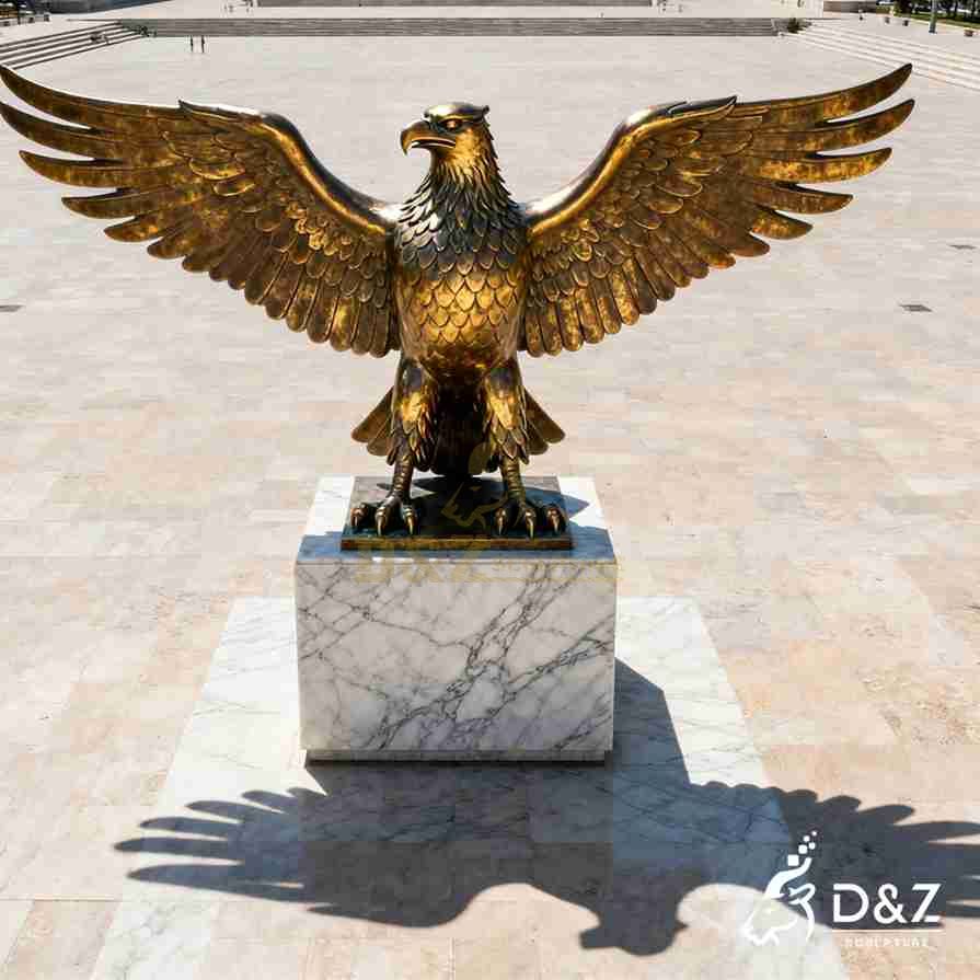 Large Outdoor Brass Albanian Eagle Statue 3