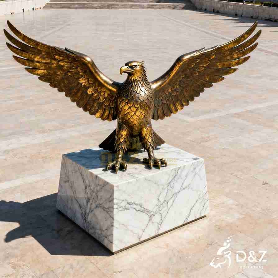 Large Outdoor Brass Albanian Eagle Statue 4