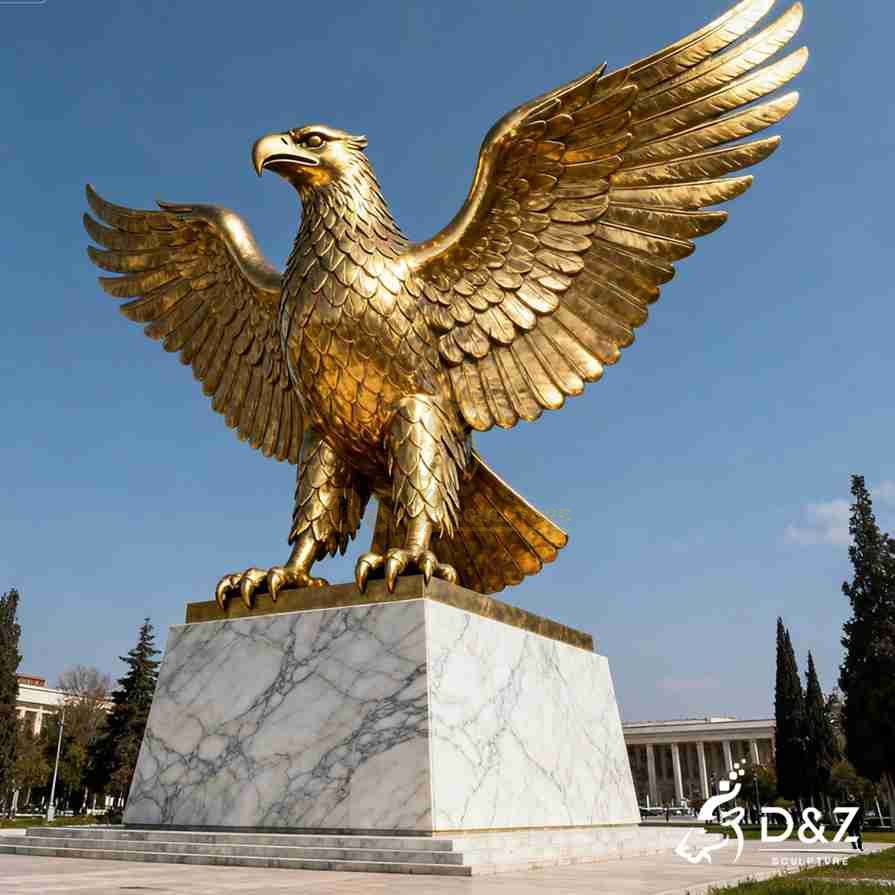 Large Outdoor Brass Albanian Eagle Statue 5