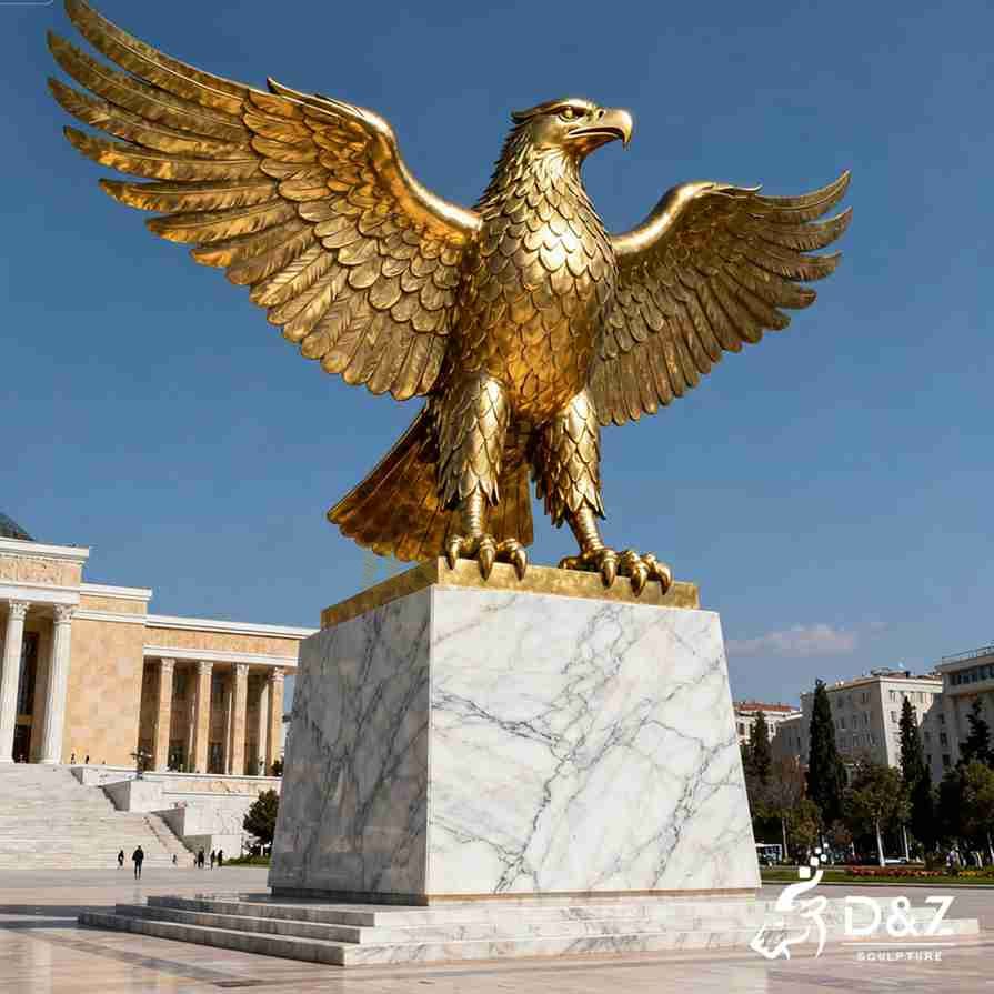 Large Outdoor Brass Albanian Eagle Statue 6