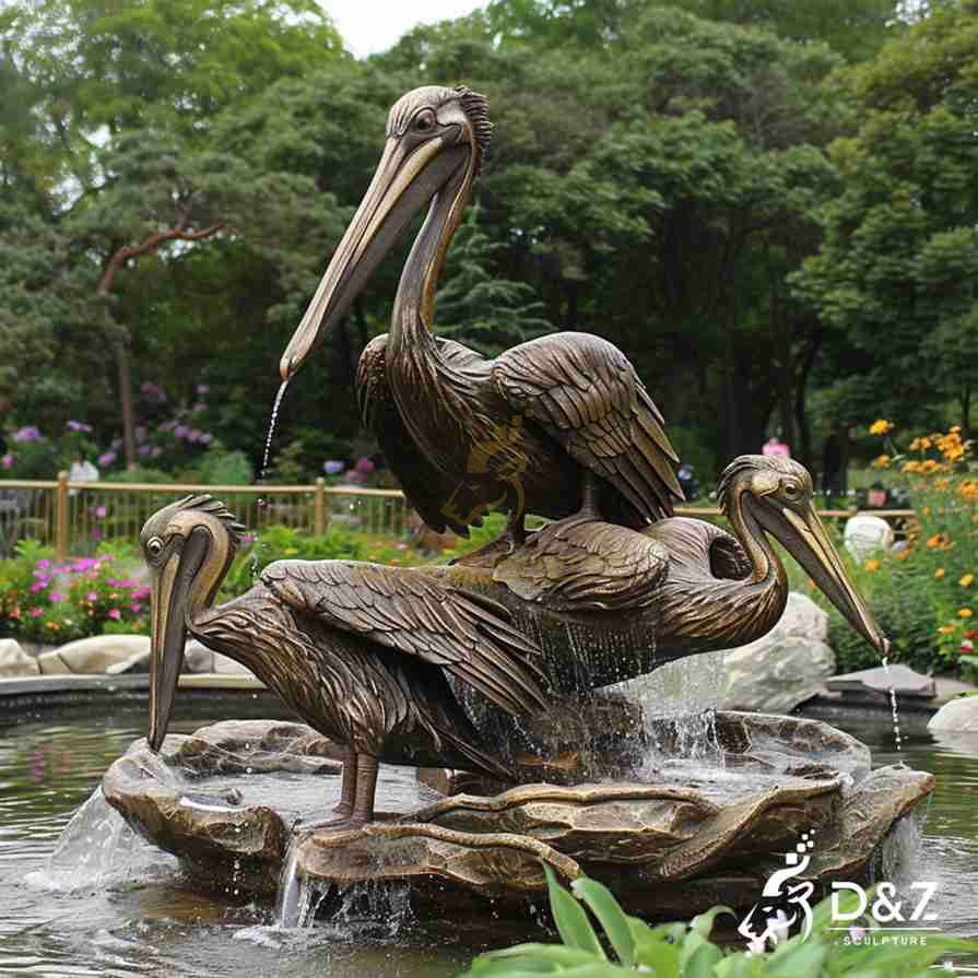 Bronze Pelican Fountain 2