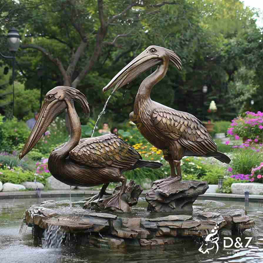 Bronze Pelican Fountain 6