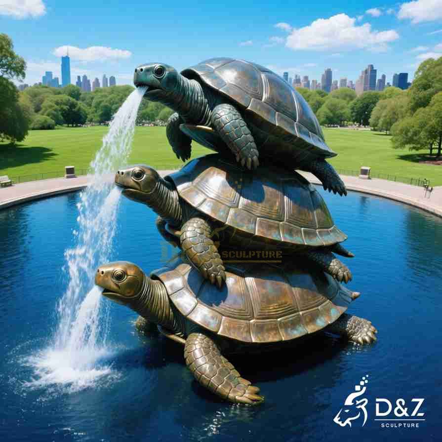 Large Outdoor Bronze Turtle Fountain 3