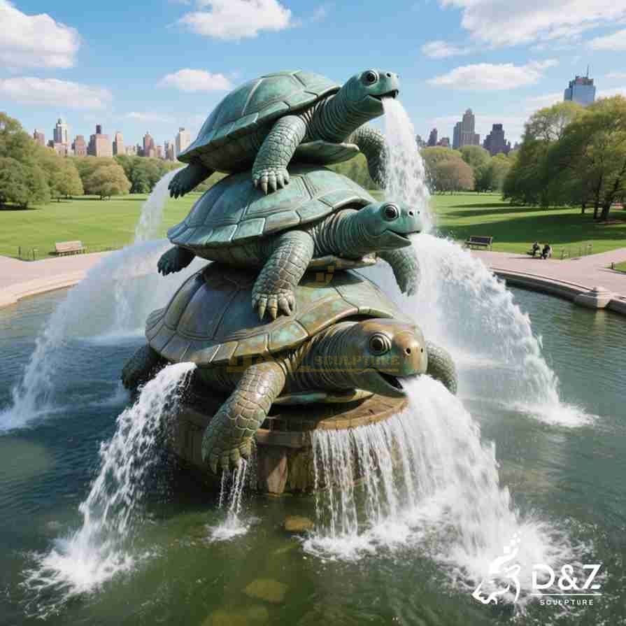 Large Outdoor Bronze Turtle Fountain 5