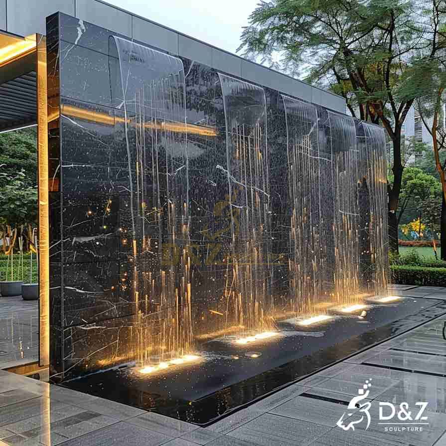 Black Marble Wall Fountain 3