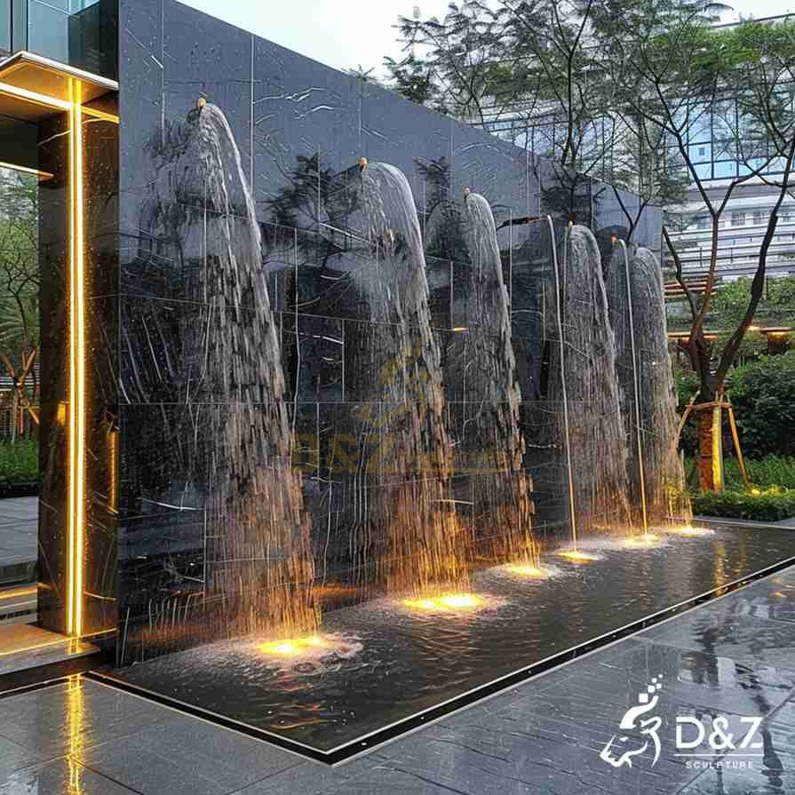 Black Marble Wall Fountain 4