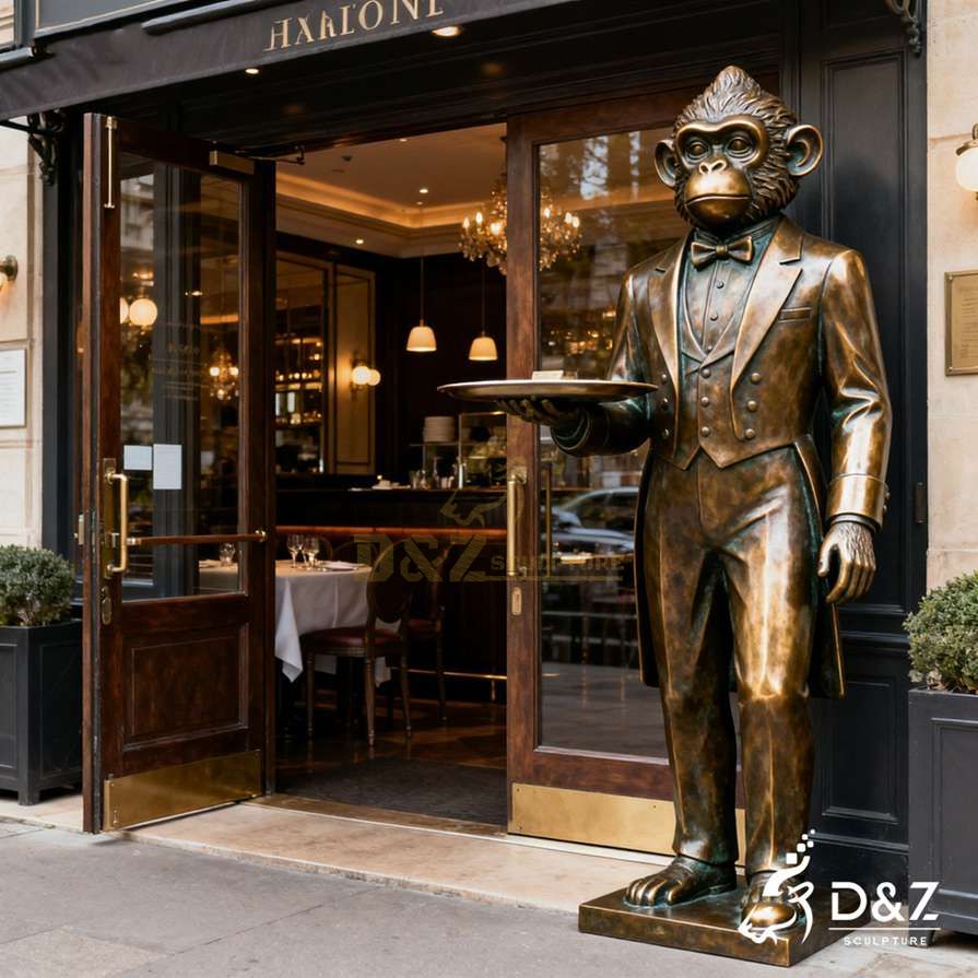 10-1 Timeless Bronze Animal Butler Statues for Classic Decor