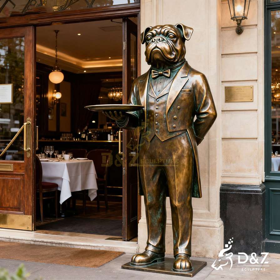 10-5 Timeless Bronze Animal Butler Statues for Classic Decor