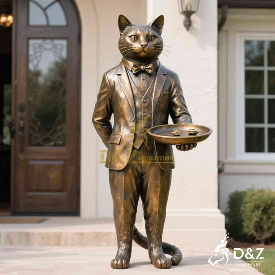 10-6 Timeless Bronze Animal Butler Statues for Classic Decor