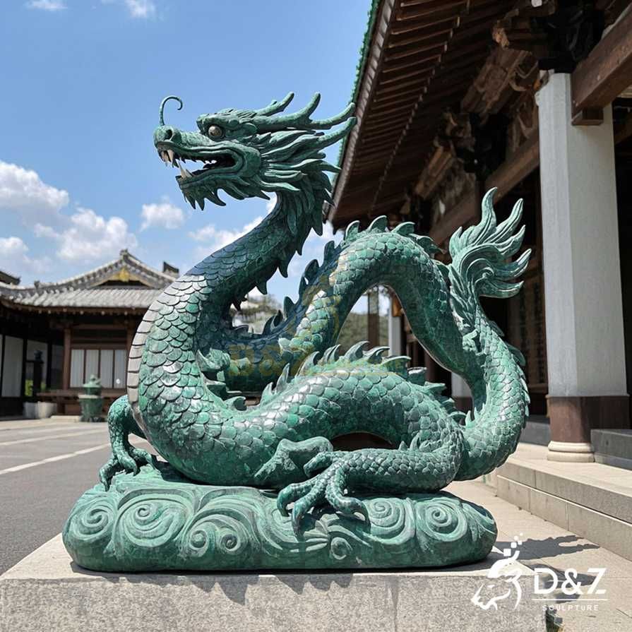 Bronze Japanese Dragon Statue 5