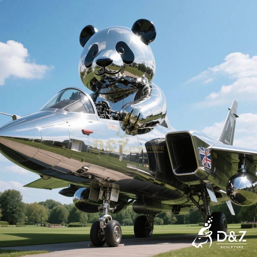 Metal Panda Sculpture 3