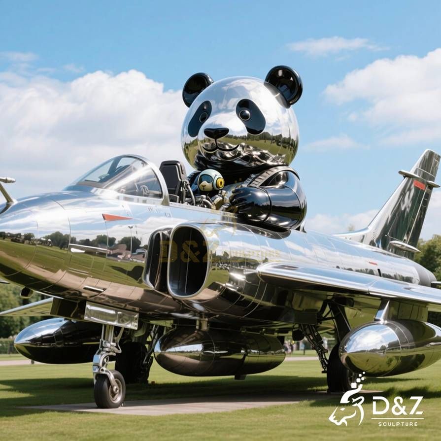 Metal Panda Sculpture 4