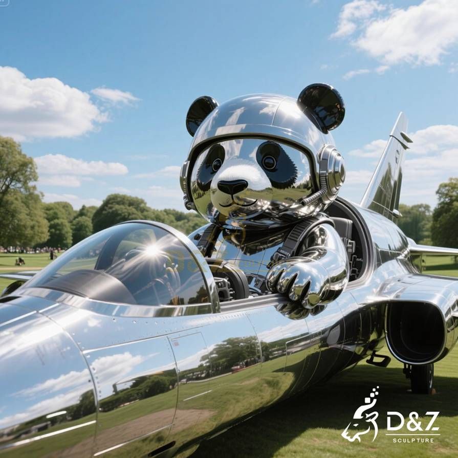 Metal Panda Sculpture 6