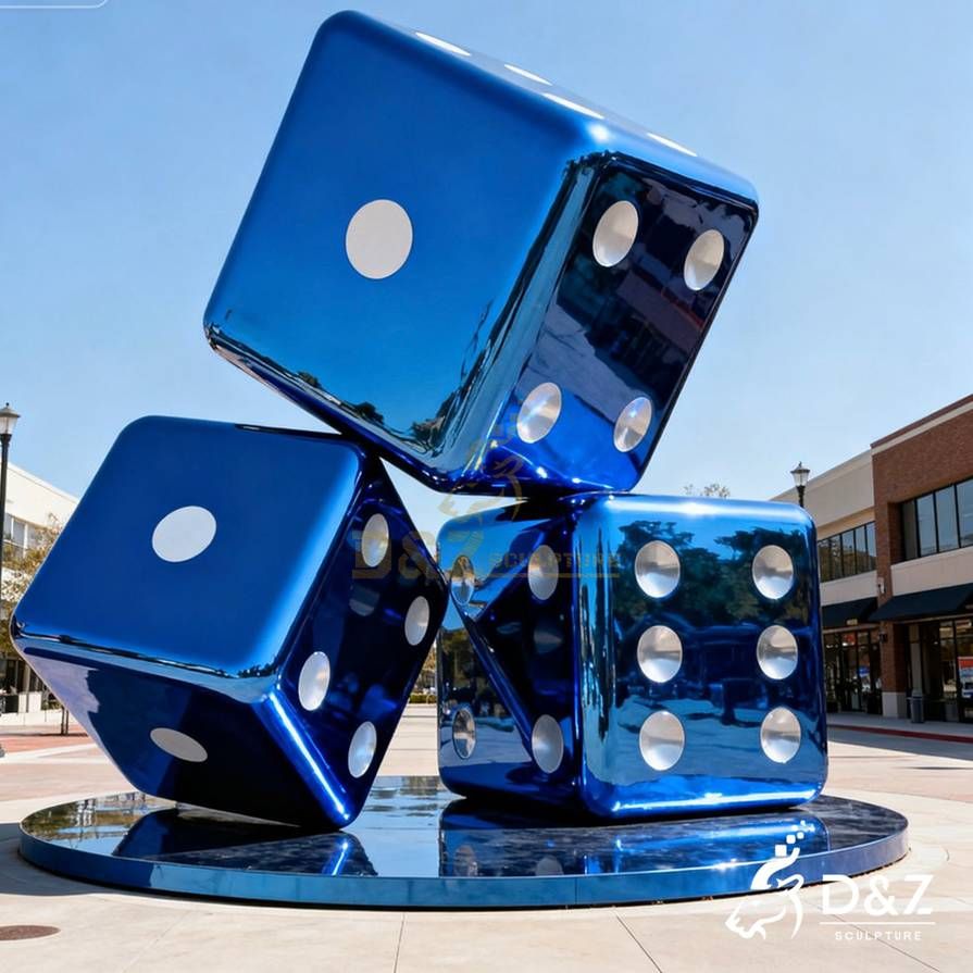 Metal Dice Sculpture 3