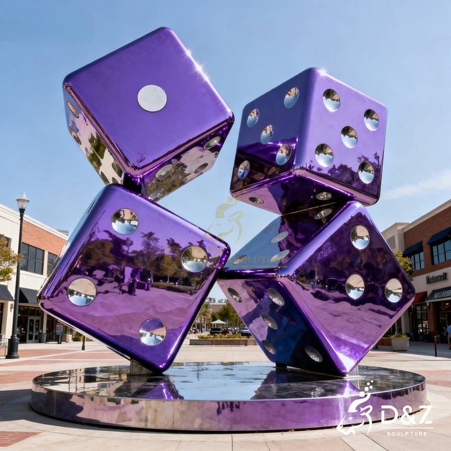 Metal Dice Sculpture 4