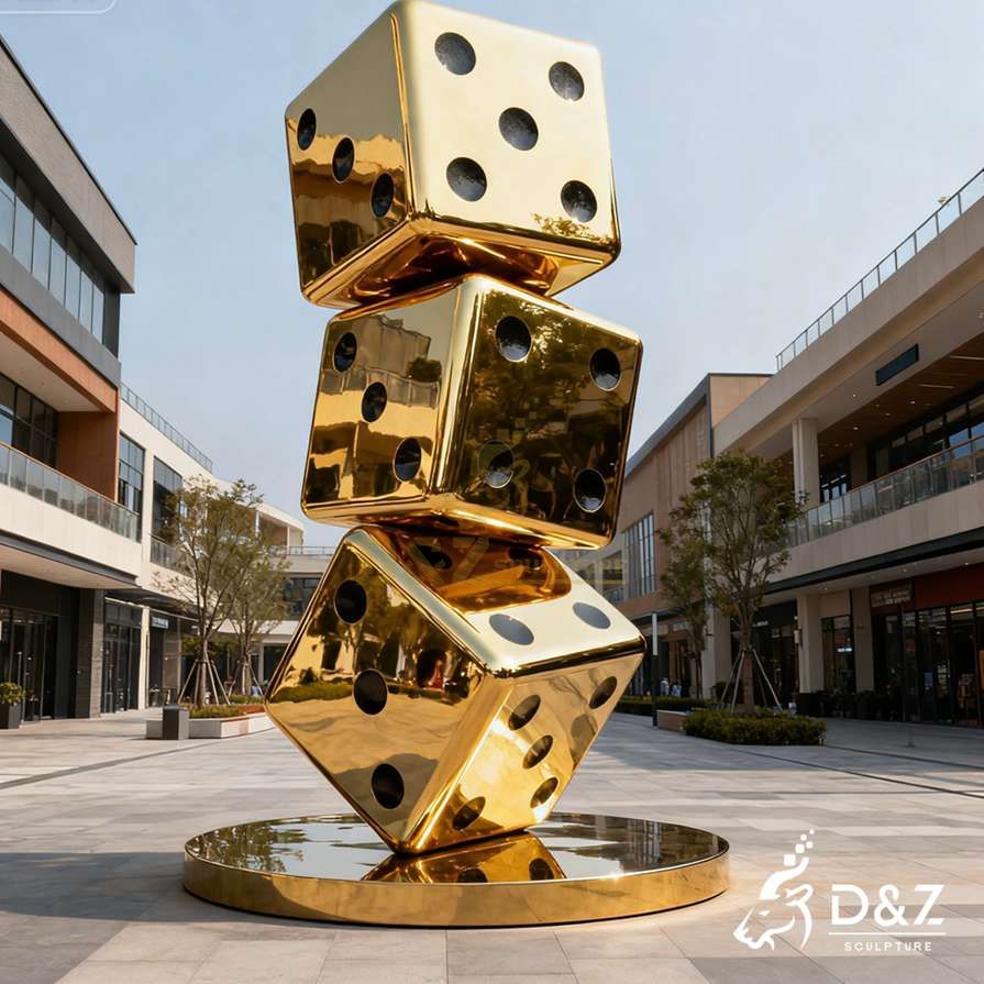 Metal Dice Sculpture 6