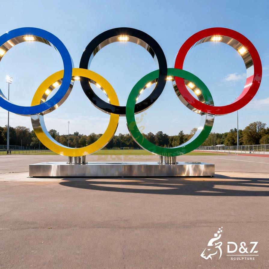 Metal Olympic Rings Sculpture 3