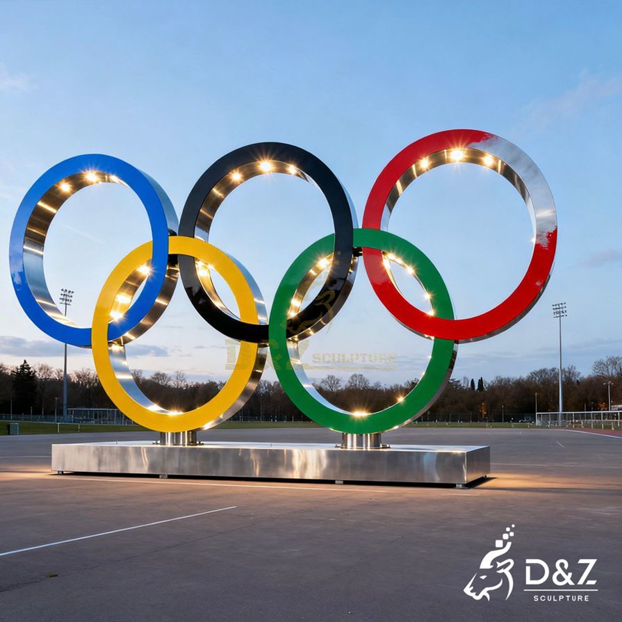 Metal Olympic Rings Sculpture 4