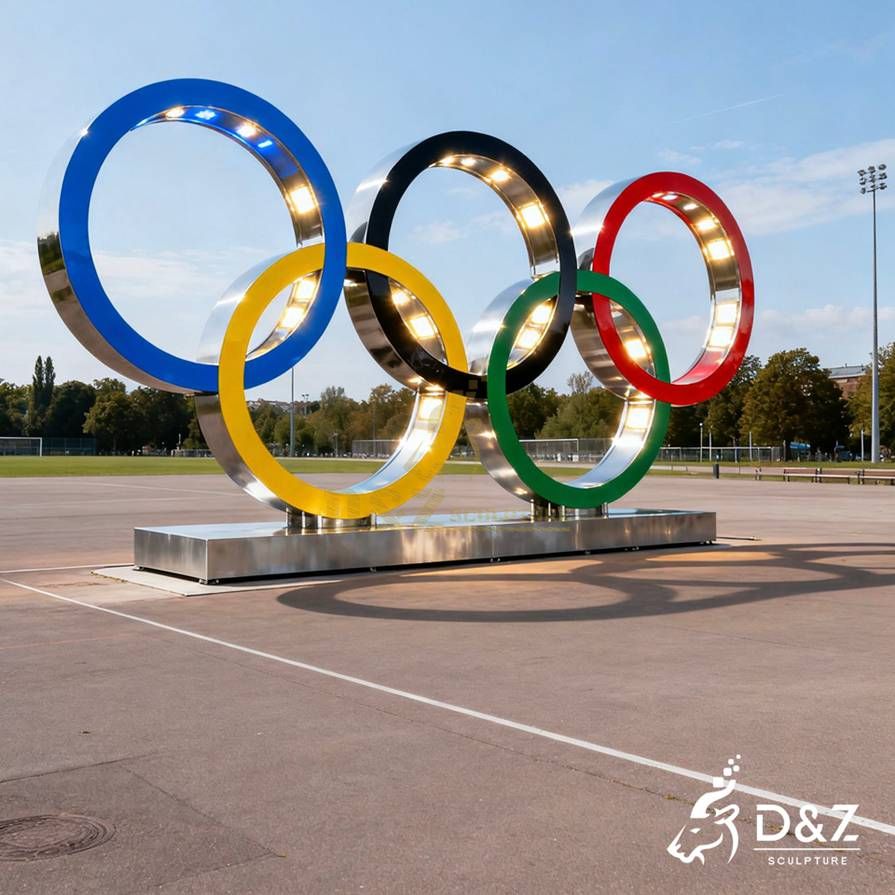 Metal Olympic Rings Sculpture 6