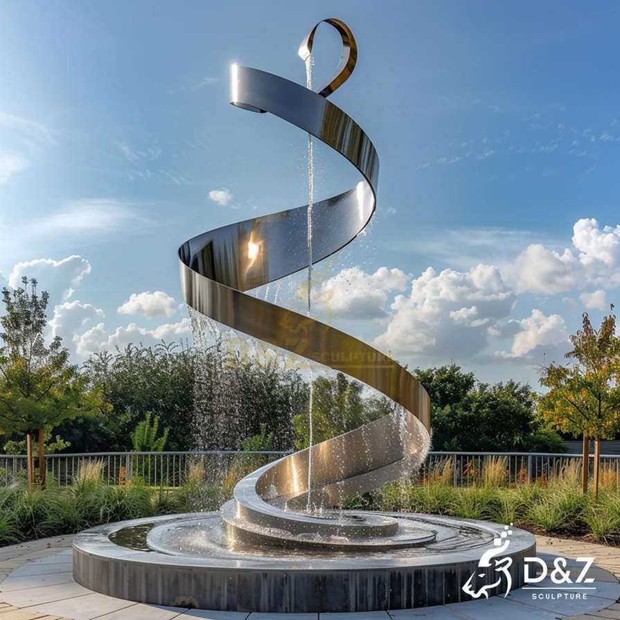 Large Metal Spiral Fountain 1