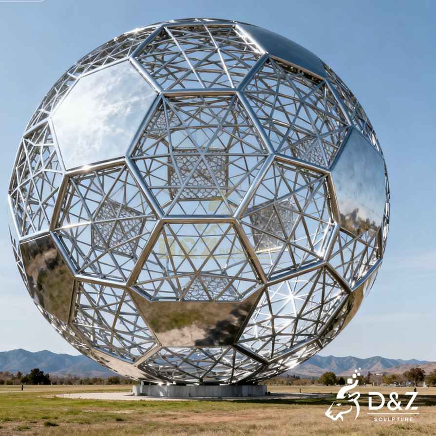 Metal Football Sculpture 3