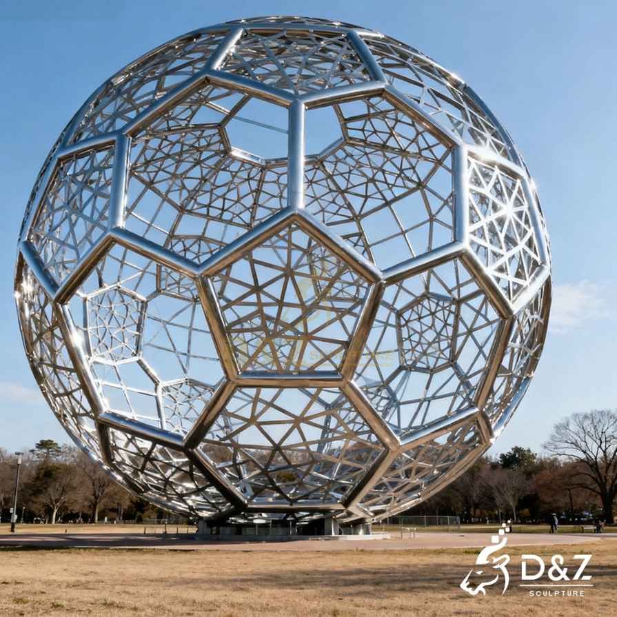 Metal Football Sculpture 4