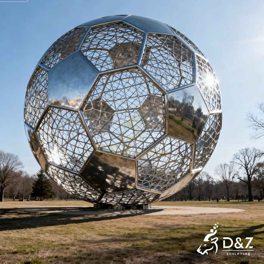 Metal Football Sculpture 6