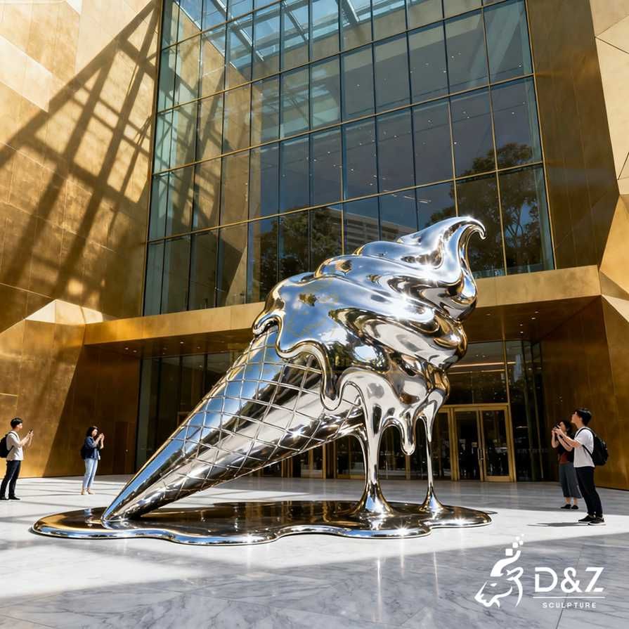 Metal Melted Ice Cream Sculpture 1