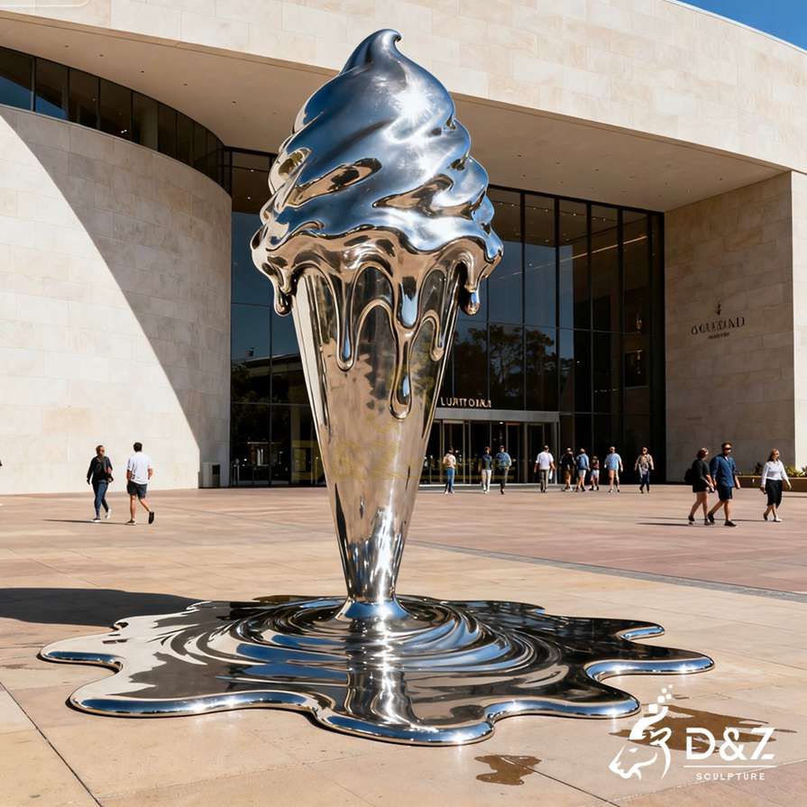 Metal Melted Ice Cream Sculpture 3