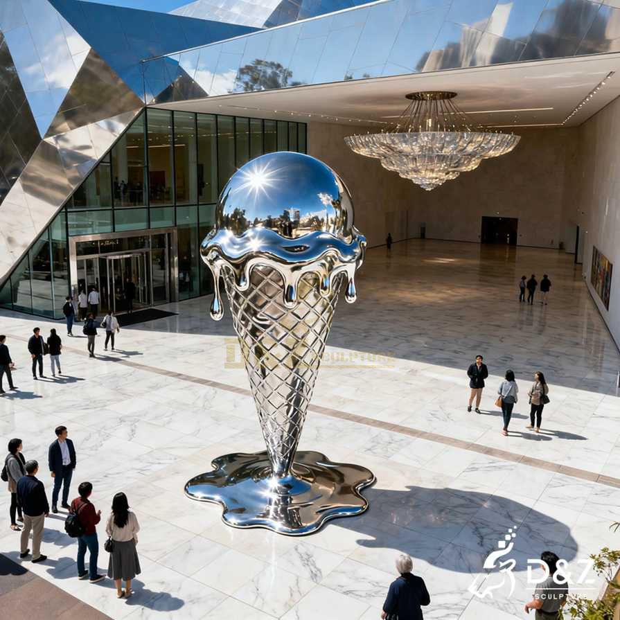Metal Melted Ice Cream Sculpture 4