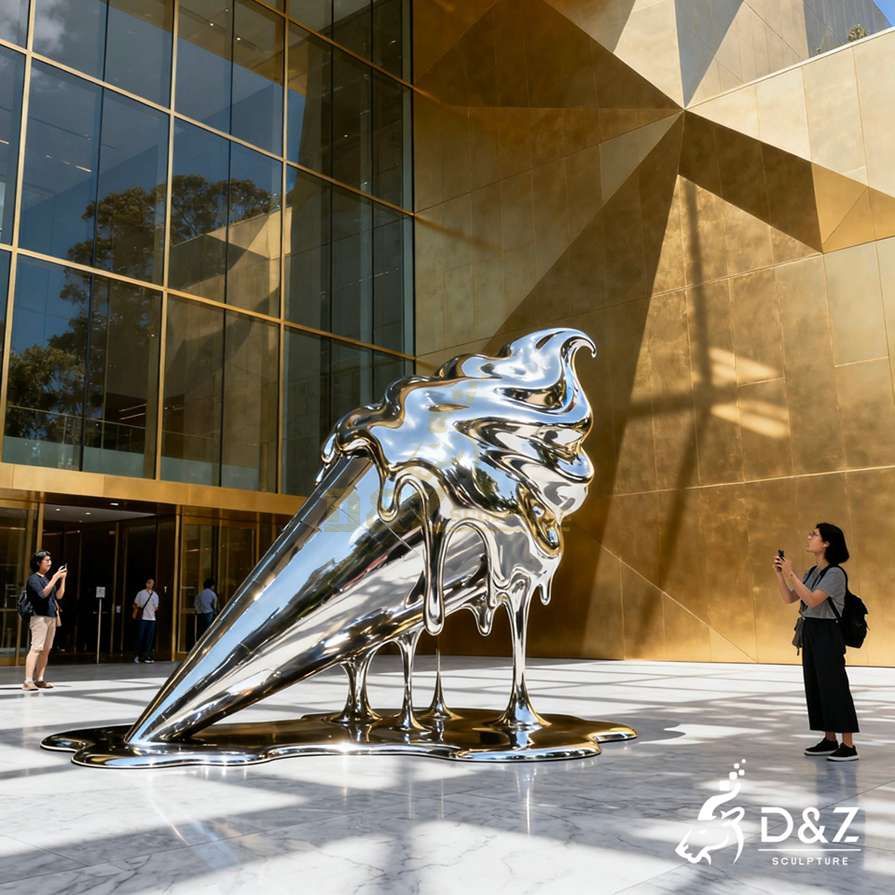 Metal Melted Ice Cream Sculpture 5