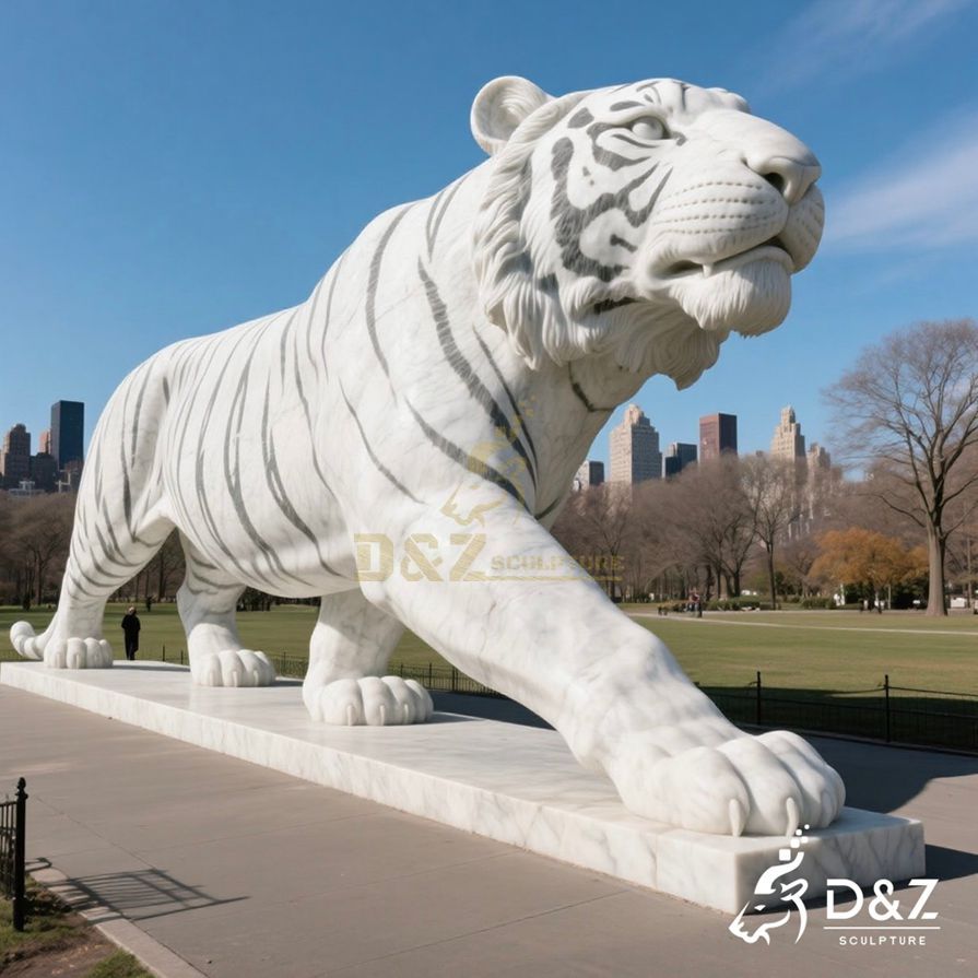 White Marble Tiger Statue 4