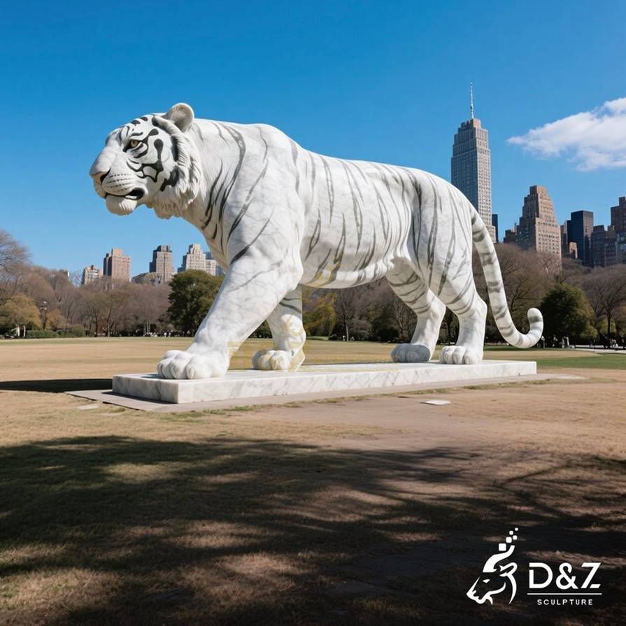 White Marble Tiger Statue 5