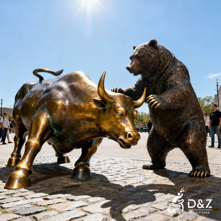 Wall Street Bull and Bear Statue 3
