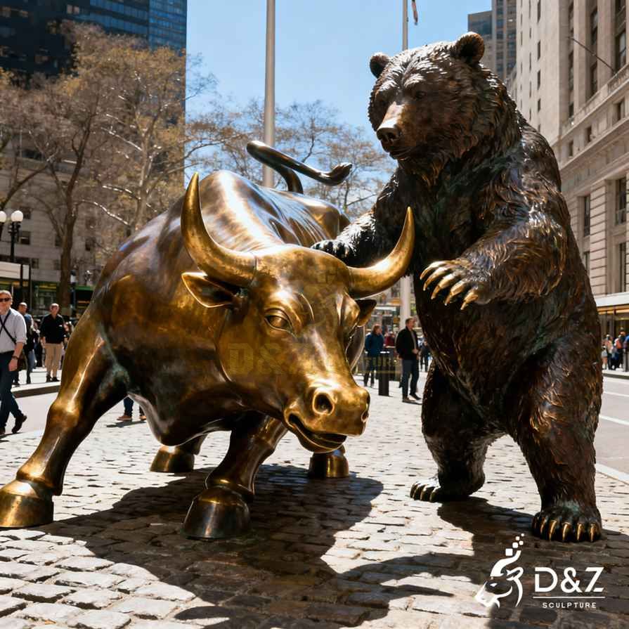 Wall Street Bull and Bear Statue 4
