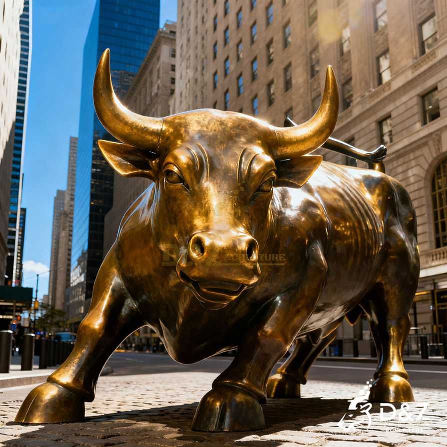 Bronze Wall Street Bull Statue 2