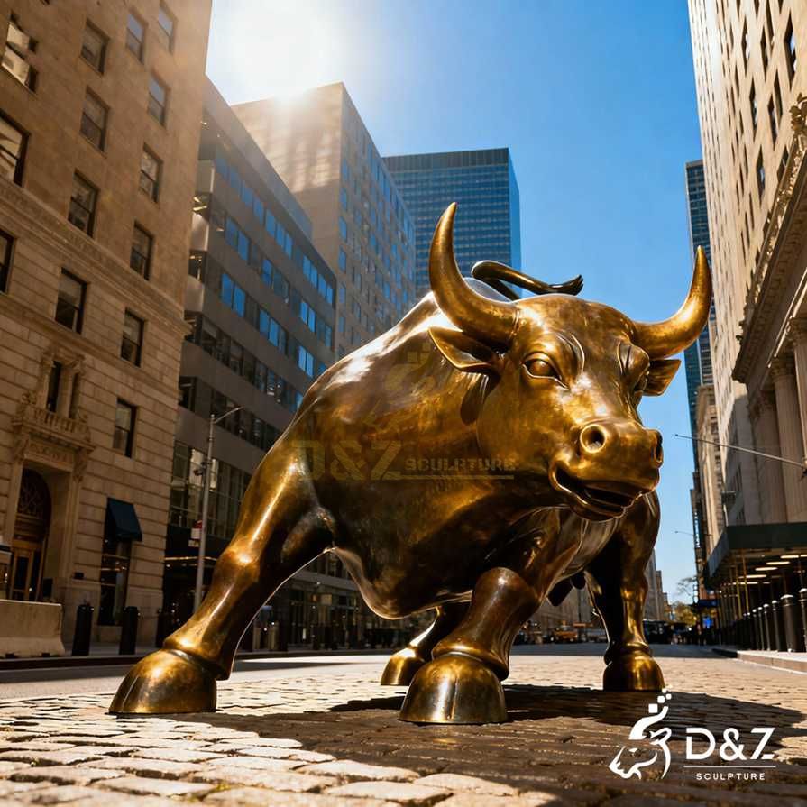 Bronze Wall Street Bull Statue 5