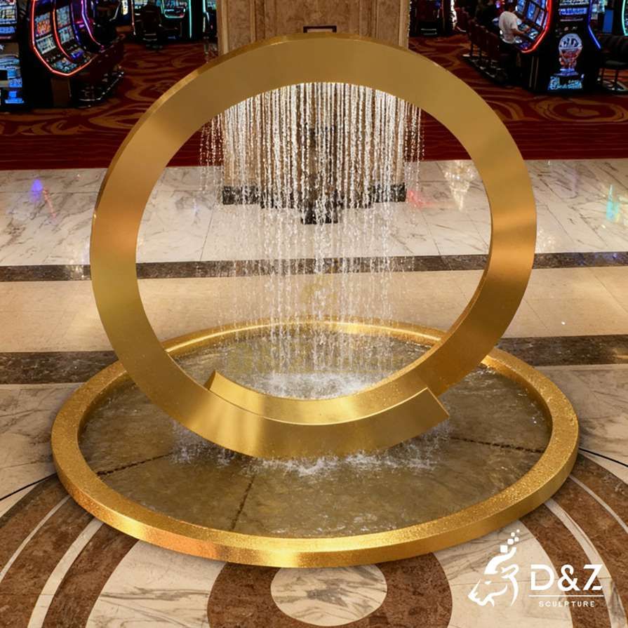Custom Golden Metal Ring Fountain 4