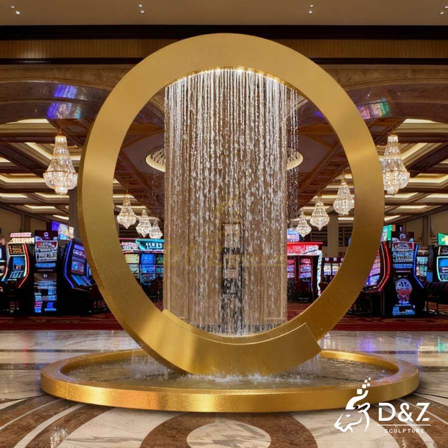 Custom Golden Metal Ring Fountain 5