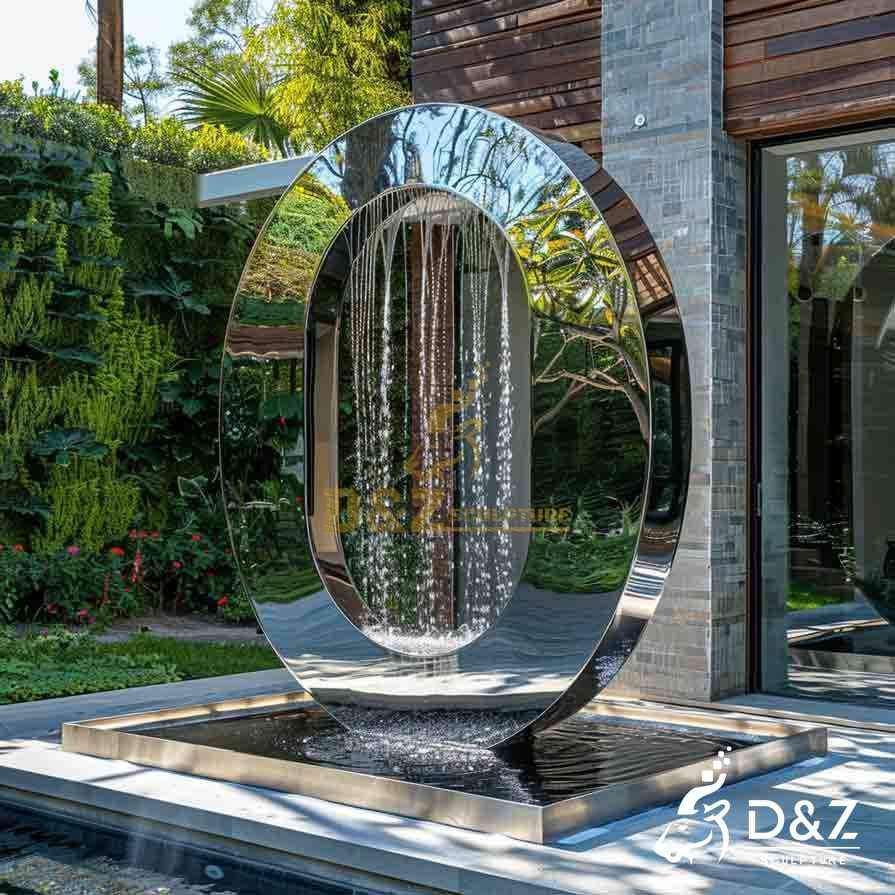 Custom Golden Metal Ring Fountain 7